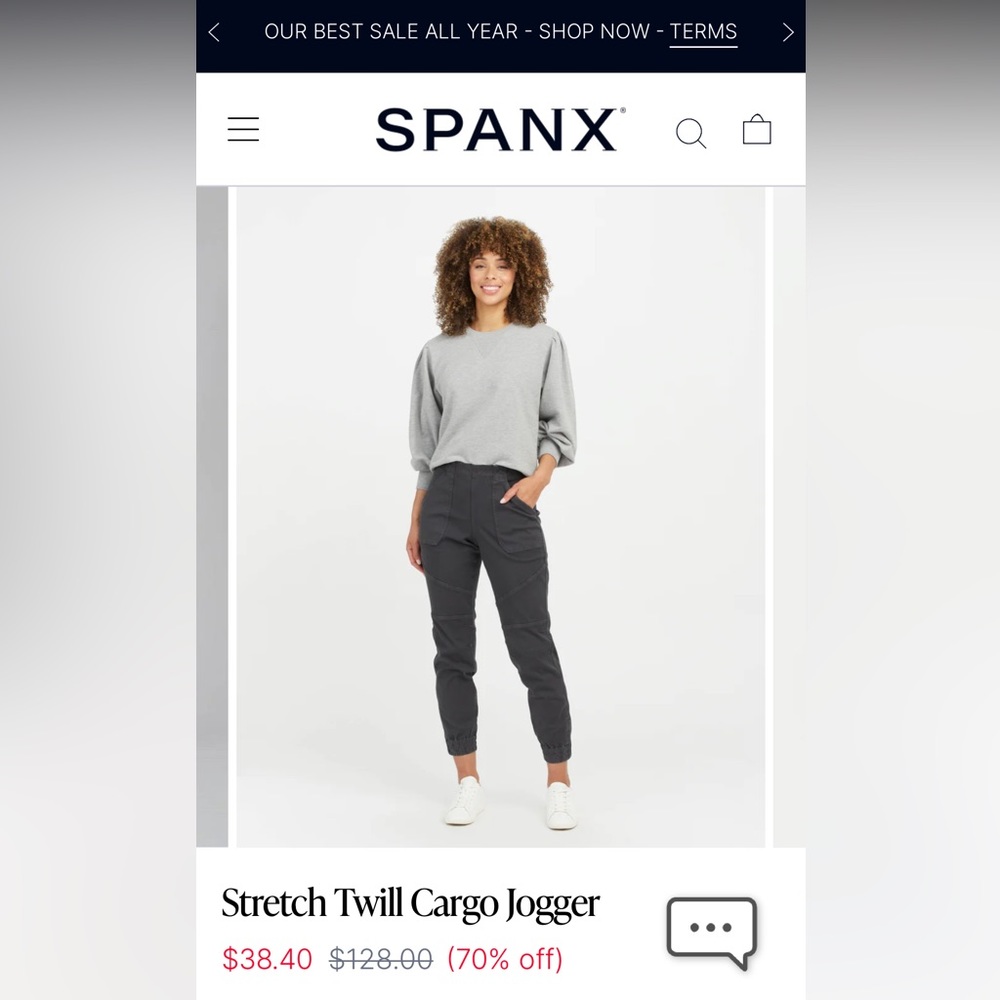 Brand new Spanx Twill Cargo Jogger Pants (black)